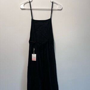 forever 21 black linen slip dress